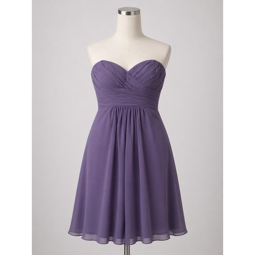 Bill Levkoff | Strapless Formal Dress Purple Fit & Flare 8